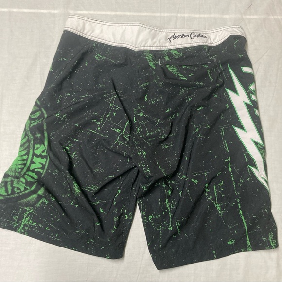 Affliction Combat Shorts MMA Green Graphic Logo Size 38 Men’s Jiu Jitsu Fighter - Picture 7 of 7